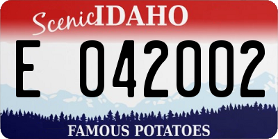 ID license plate E042002