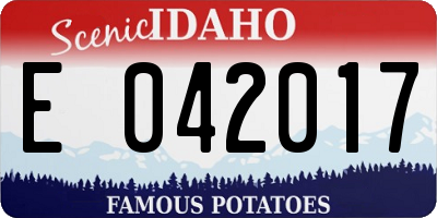 ID license plate E042017