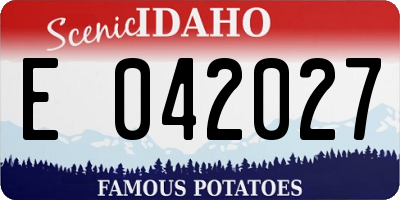ID license plate E042027