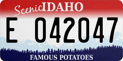 ID license plate E042047
