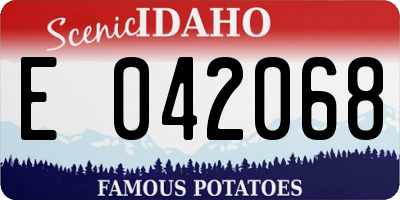 ID license plate E042068