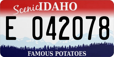ID license plate E042078