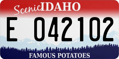 ID license plate E042102