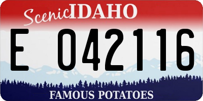 ID license plate E042116