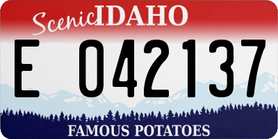 ID license plate E042137