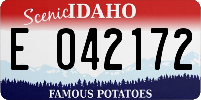 ID license plate E042172