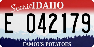 ID license plate E042179