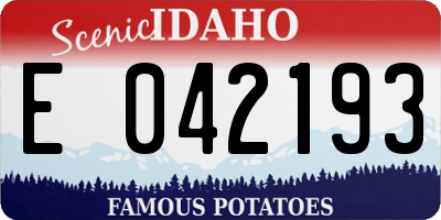 ID license plate E042193