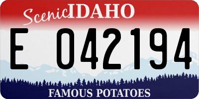 ID license plate E042194