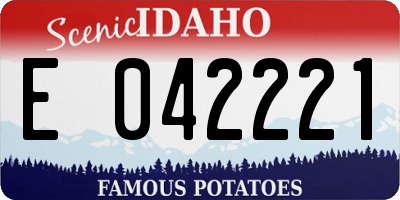 ID license plate E042221