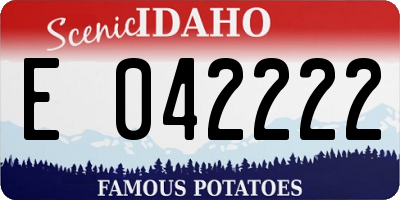 ID license plate E042222