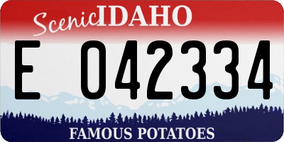 ID license plate E042334
