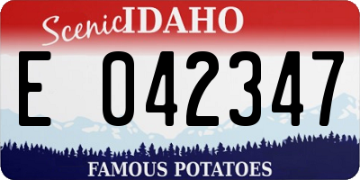 ID license plate E042347