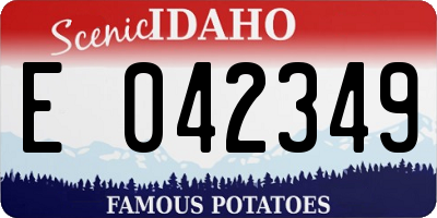ID license plate E042349