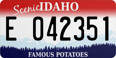 ID license plate E042351