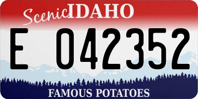 ID license plate E042352