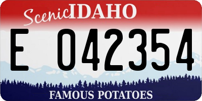 ID license plate E042354