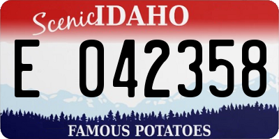 ID license plate E042358