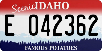 ID license plate E042362