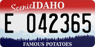 ID license plate E042365