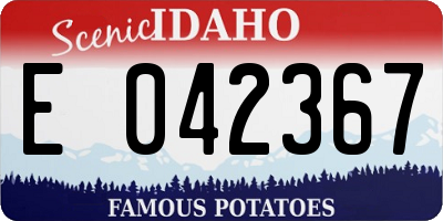 ID license plate E042367