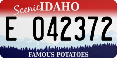 ID license plate E042372