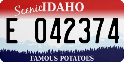 ID license plate E042374
