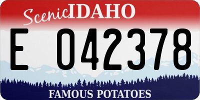 ID license plate E042378