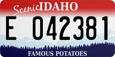 ID license plate E042381