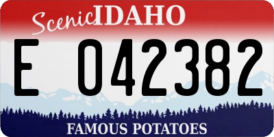 ID license plate E042382