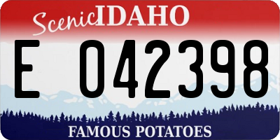ID license plate E042398