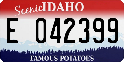 ID license plate E042399