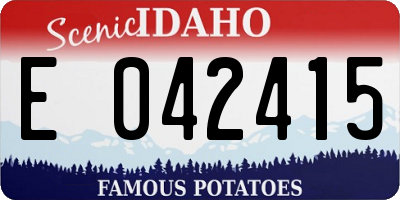 ID license plate E042415