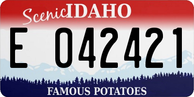 ID license plate E042421