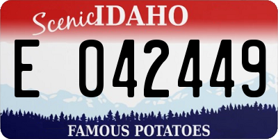ID license plate E042449