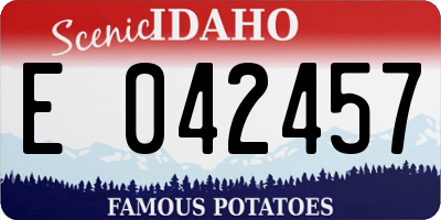 ID license plate E042457