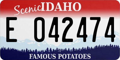 ID license plate E042474