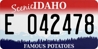 ID license plate E042478
