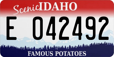 ID license plate E042492