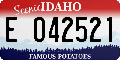 ID license plate E042521