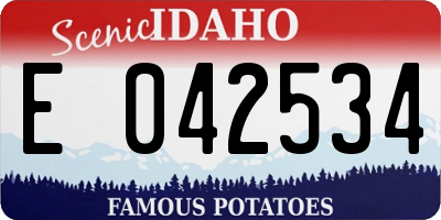 ID license plate E042534
