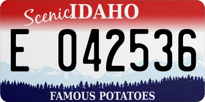 ID license plate E042536