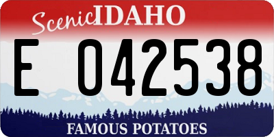 ID license plate E042538