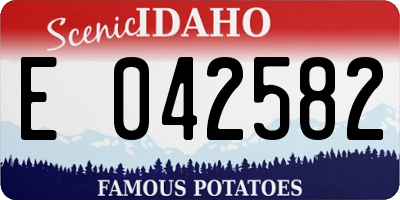 ID license plate E042582