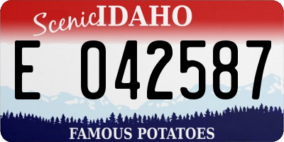 ID license plate E042587