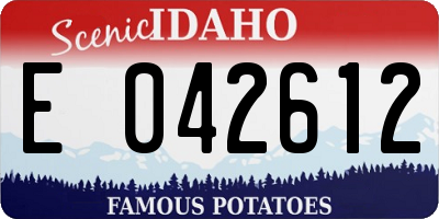 ID license plate E042612