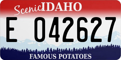 ID license plate E042627