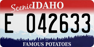 ID license plate E042633