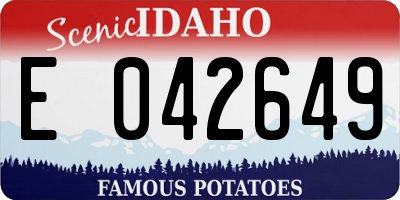 ID license plate E042649