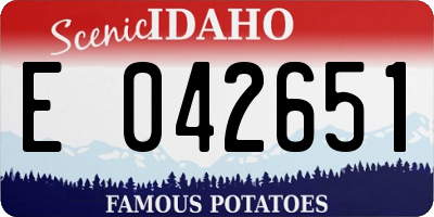 ID license plate E042651
